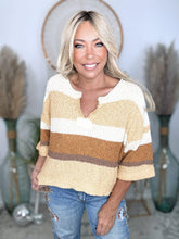 Load image into Gallery viewer, Autumn Slouch Short Sleeve Sweater-Striped
