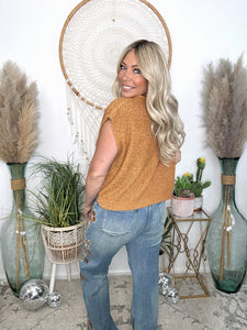 Autumn Slouch Cap Sleeve Sweater-Camel