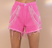 Load image into Gallery viewer, The Main Event Rhinestone Shorts-Hot Pink
