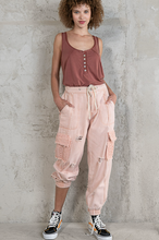Load image into Gallery viewer, Go Girl Distressed Cargo Joggers
