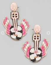 Load image into Gallery viewer, Winged Guitar Beaded Earrings
