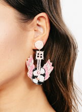 Load image into Gallery viewer, Winged Guitar Beaded Earrings
