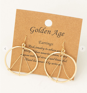 Peace Sign Circle Drop Earrings