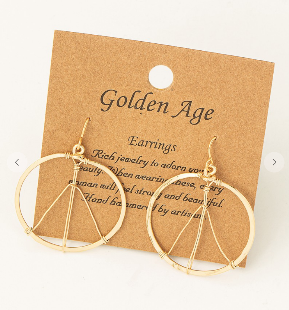 Peace Sign Circle Drop Earrings