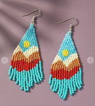 Load image into Gallery viewer, Mountainscape Seed Bead Earrings
