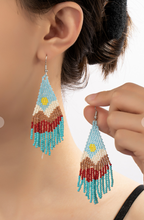 Load image into Gallery viewer, Mountainscape Seed Bead Earrings
