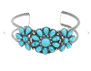 Floral Turquoise Cuff Bracelet