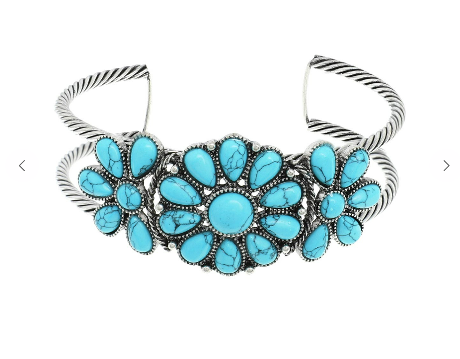 Floral Turquoise Cuff Bracelet