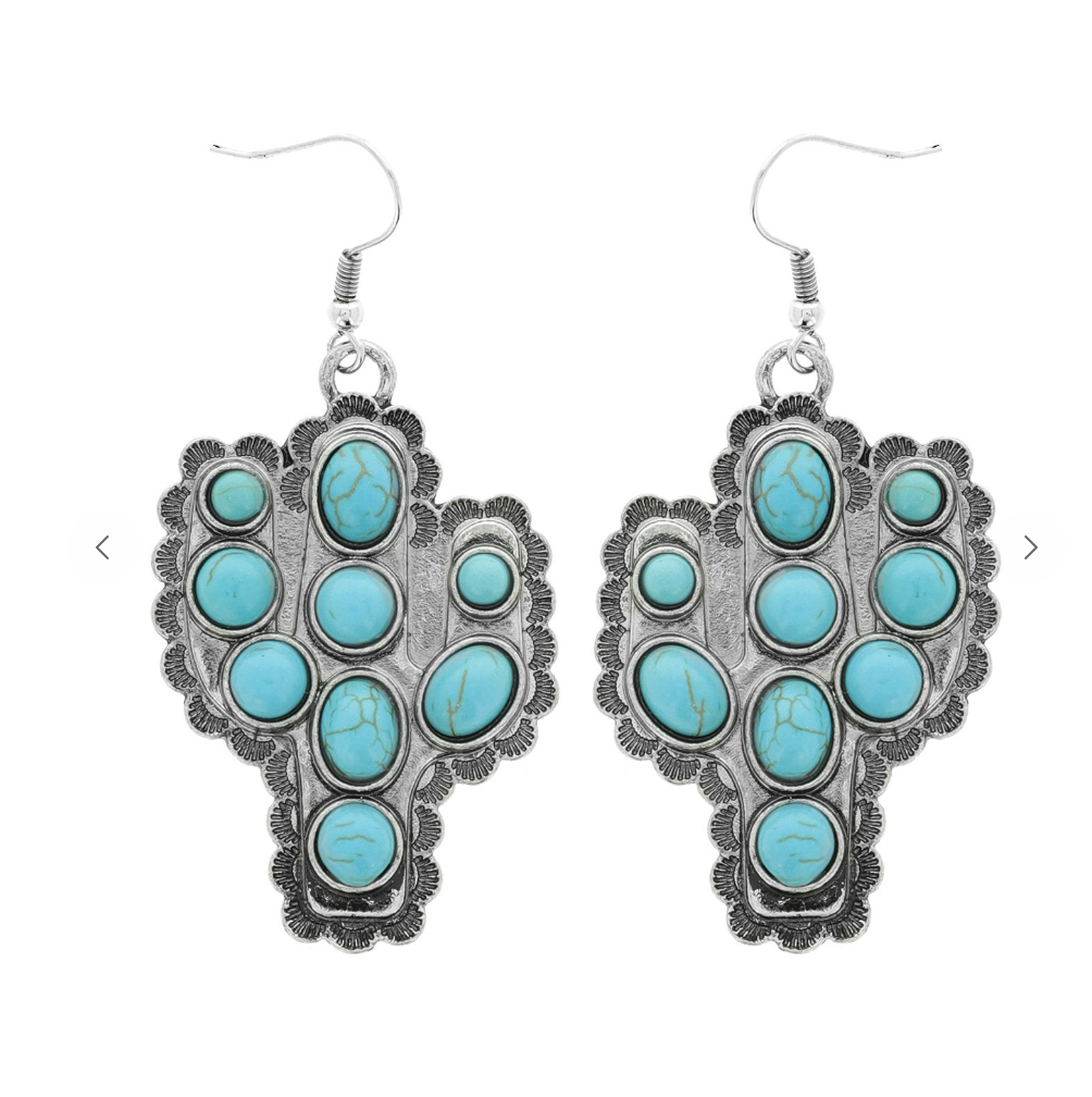 Turquoise Cactus Earrings