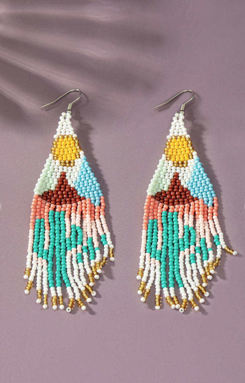 Cactus Mountain Seedbead Earrings