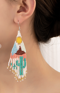 Cactus Mountain Seedbead Earrings