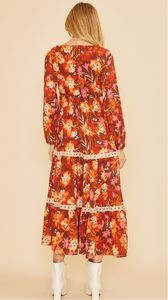 Fall Bloomin' Floral Maxi Dress