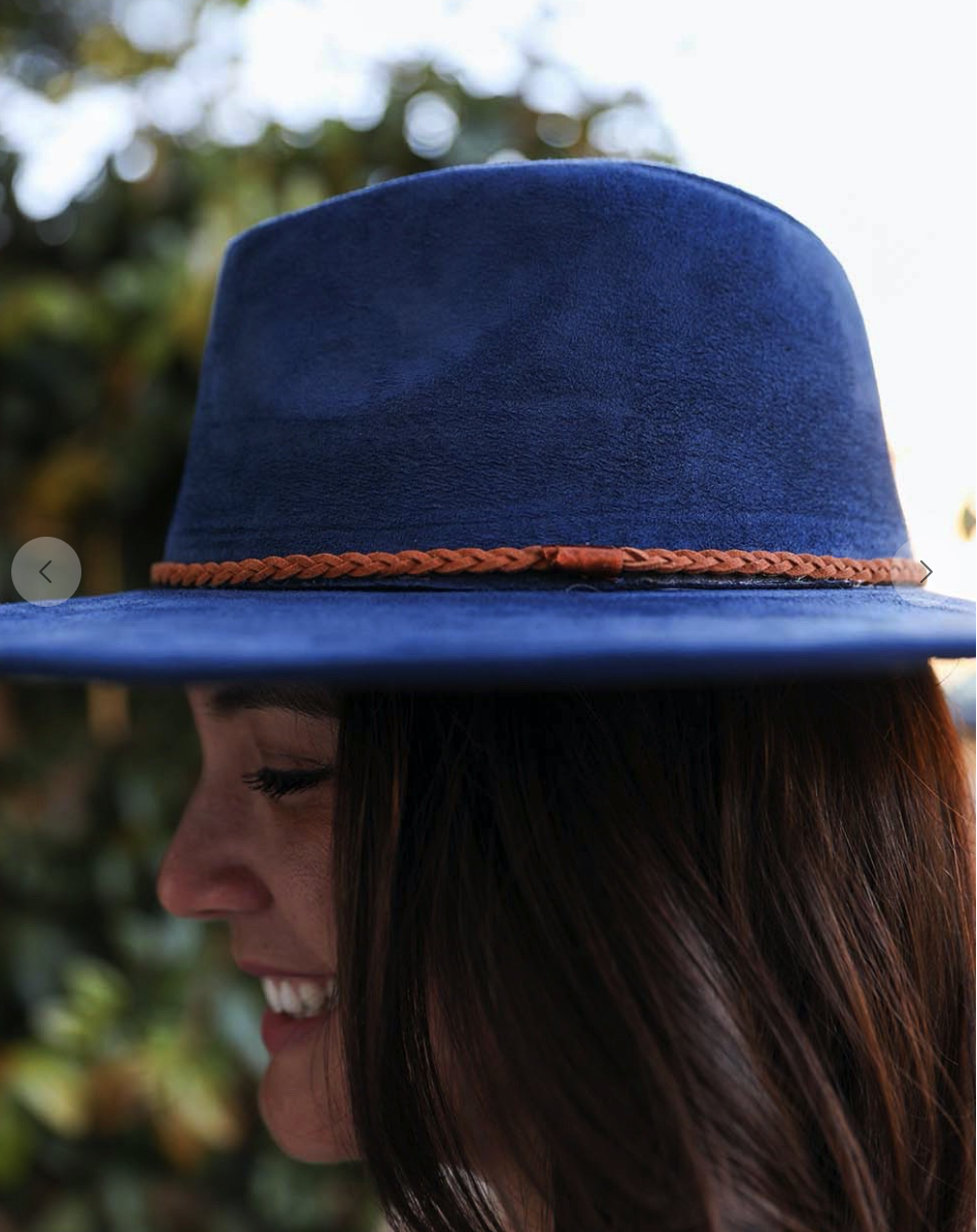 Boho Babe Braided Bolero Hat-Navy