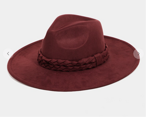 Sierra Braided Wide Brim Hat-Dark Mauve