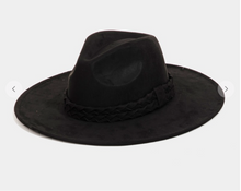 Load image into Gallery viewer, Sierra Braided Wide Brim Hat-Black
