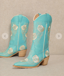 Rose Of Texas Embroidered Boots