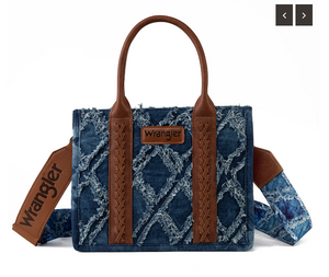 Wrangler Denim Frayed Tote Bag