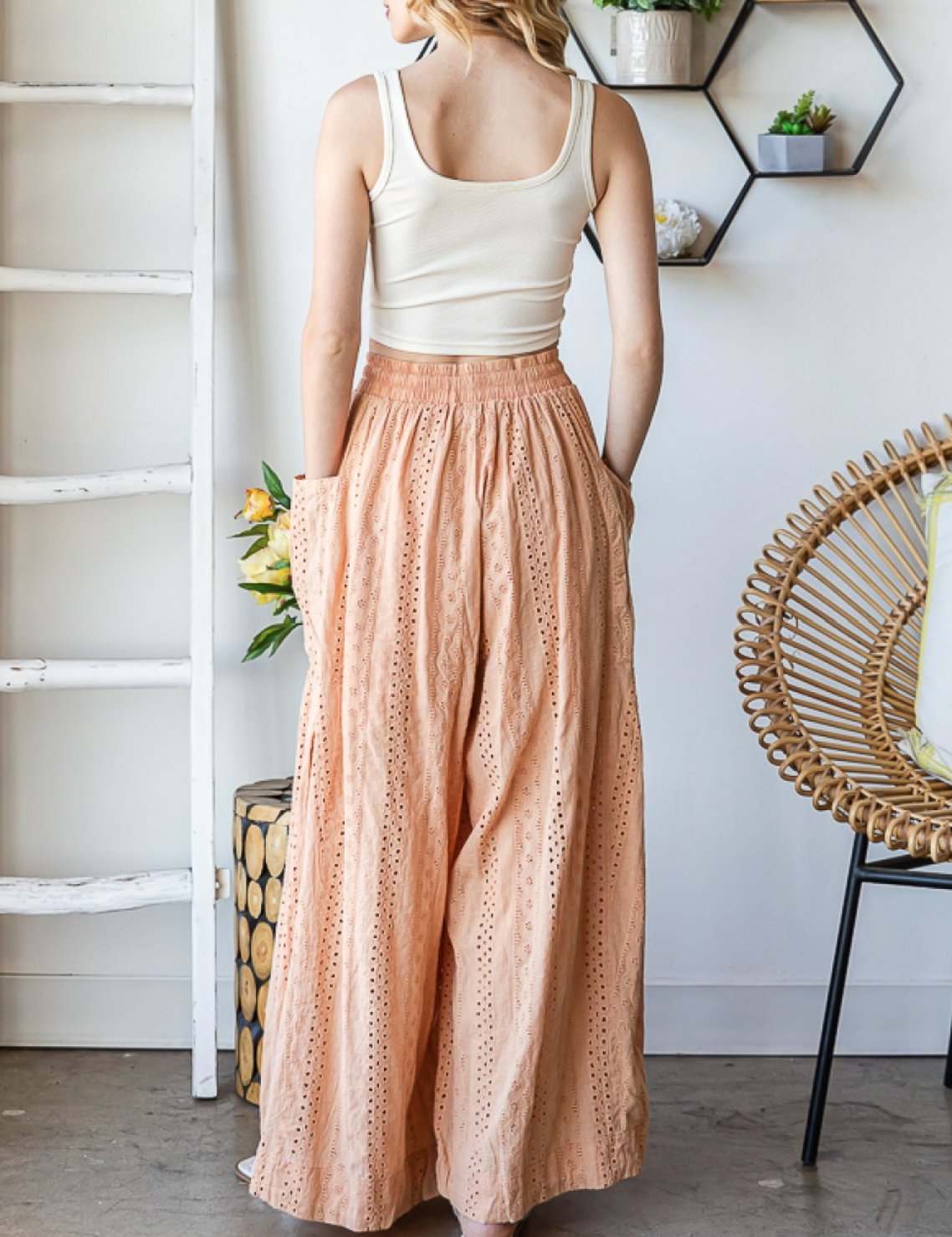 Malibu Eyelet Wide Leg Pants
