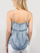 Load image into Gallery viewer, Sunny Day Denim Babydoll Top
