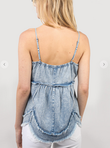 Sunny Day Denim Babydoll Top