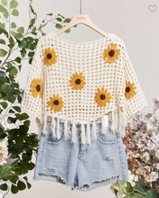 Load image into Gallery viewer, Sunshine and Sunflowers Crochet Sweater
