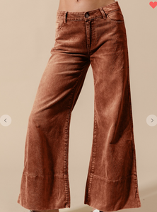 Going Out Washed Corduroy Pants-Rust