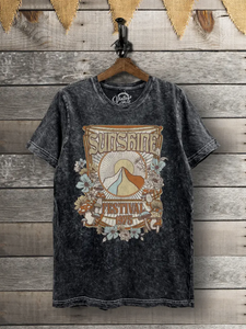 Sunshine Festival Retro Acid Wash Tee