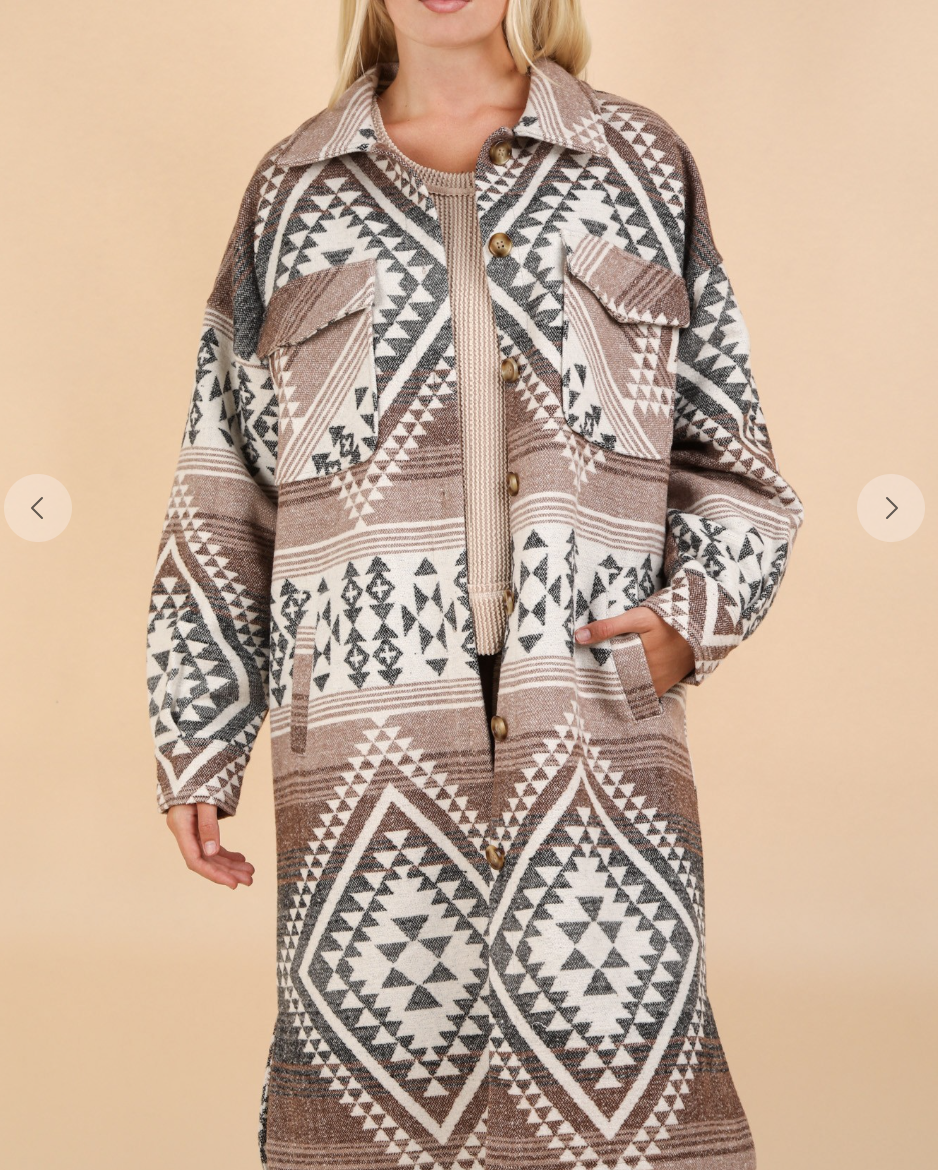 Yellowstone Aztec Coat-Black Mix