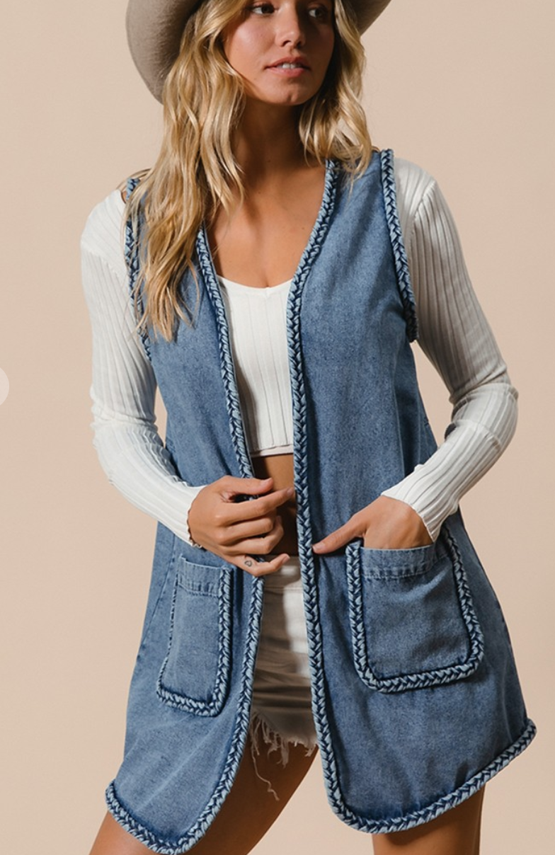 Vintage Western Denim Vest