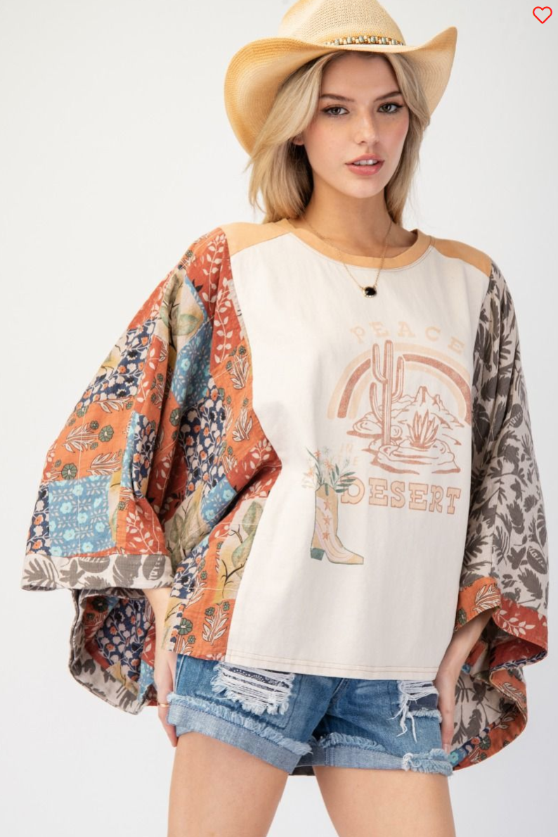 Retro Desert Poncho Tee