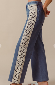 Granny Square Hipster Jeans