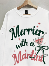 Load image into Gallery viewer, Merrier With a Martini Holiday Sweatshirt
