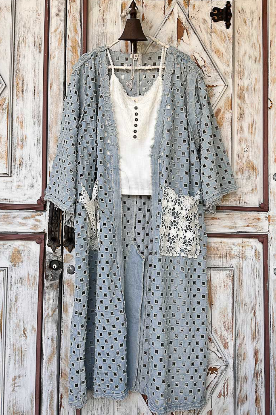Artful Allure Denim Kimono