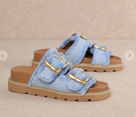 Wild Tides Denim Sandals-Denim