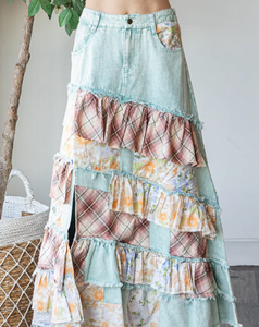 Sunny Daydream Patchwork Maxi Skirt