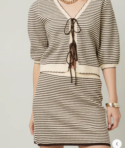 Coffee Hour Knit Skirt and Cardigan Set
