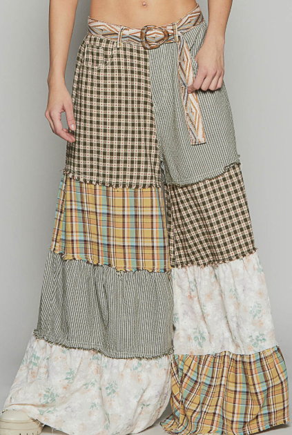 Wanderpatch Wide Leg Pants-Brown Multi