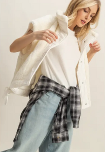 Fireside Faux Fur Vest-Ivory