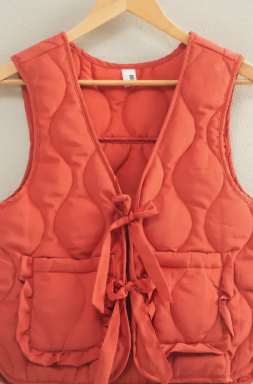 Chalet Charm Quilted Vest-Red