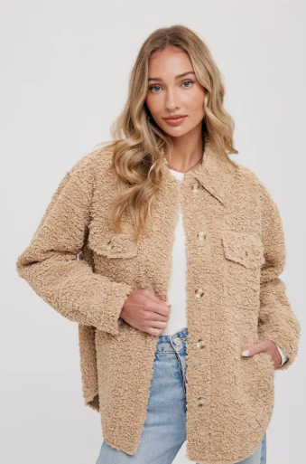 Summit Snuggle Shacket-Camel
