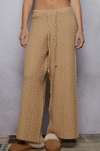 Load image into Gallery viewer, Apres Cable Knit Lounge Pants-Camel
