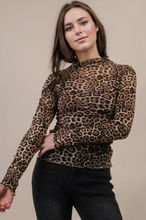 Load image into Gallery viewer, Sheer Instinct Cheetah Print Mesh Top
