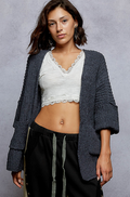 The Weekend Wanderer Cardigan-Charcoal