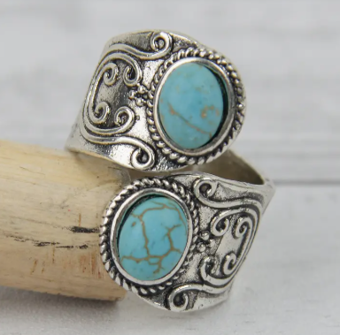 Vintage Inlaid Turquoise Ring