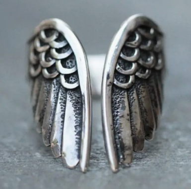 Vintage Adjustable Angel Wings Ring