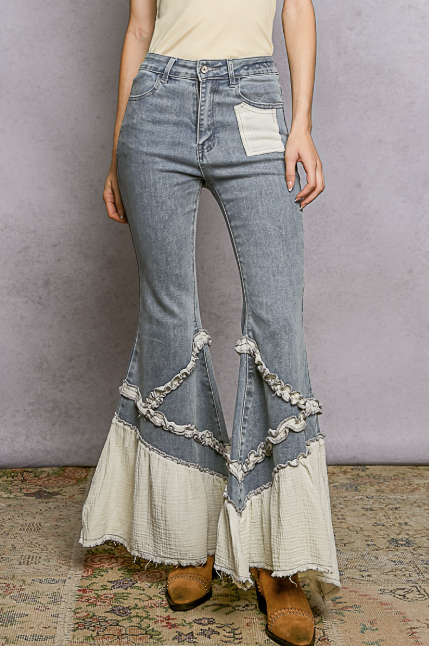 Gypsy Road Statement Flares-Denim