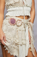 Sculpted Rose Belt-Mauve/Ivory