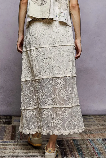 Ethereal Bloom Crochet Maxi Skirt