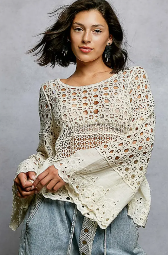 Soulweave Eyelet Crochet Top