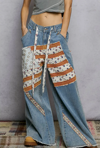 Old Glory Statement Pants-Denim